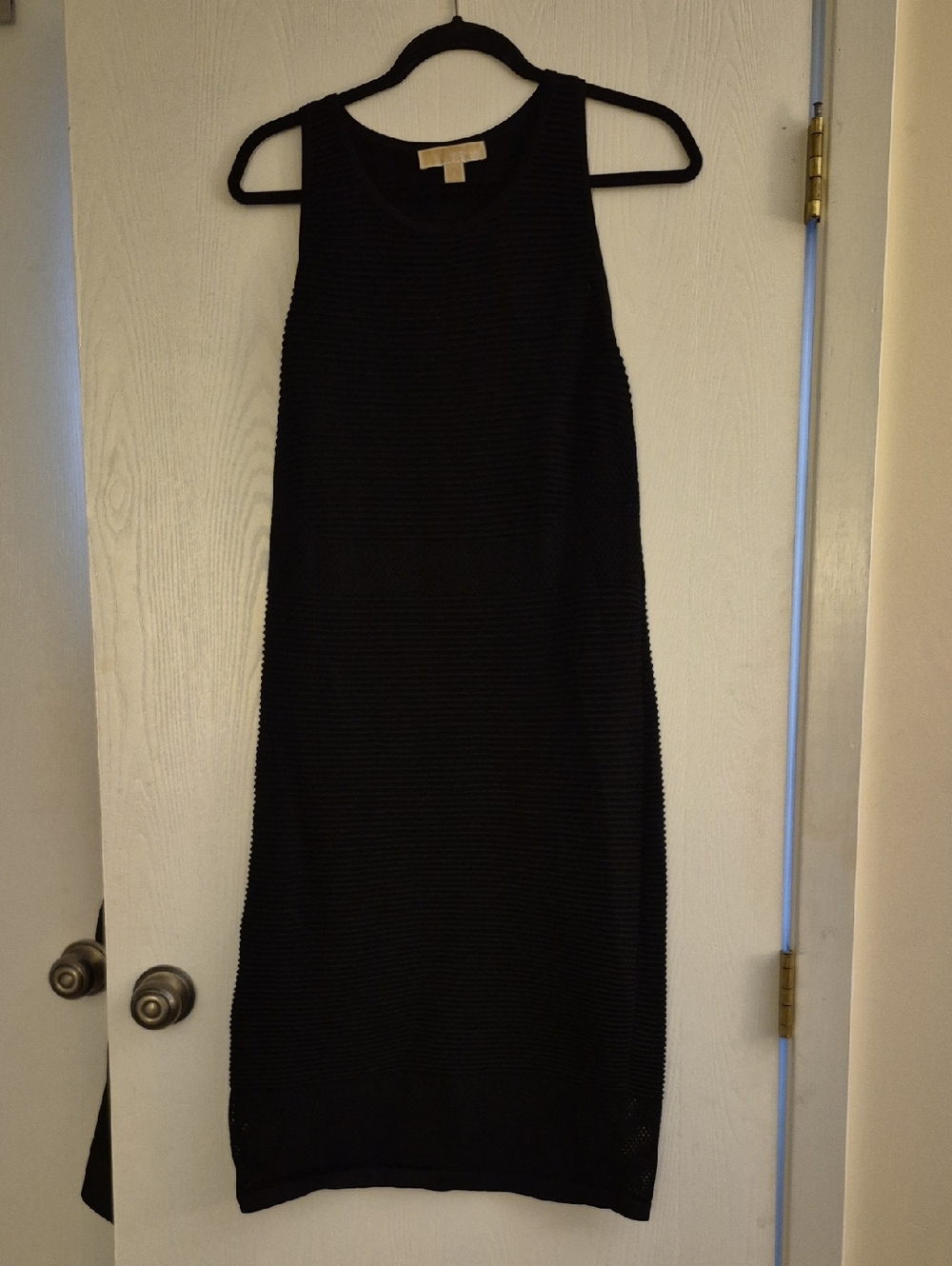 Michael Kors Black Sleeveless Midi Knit Dress